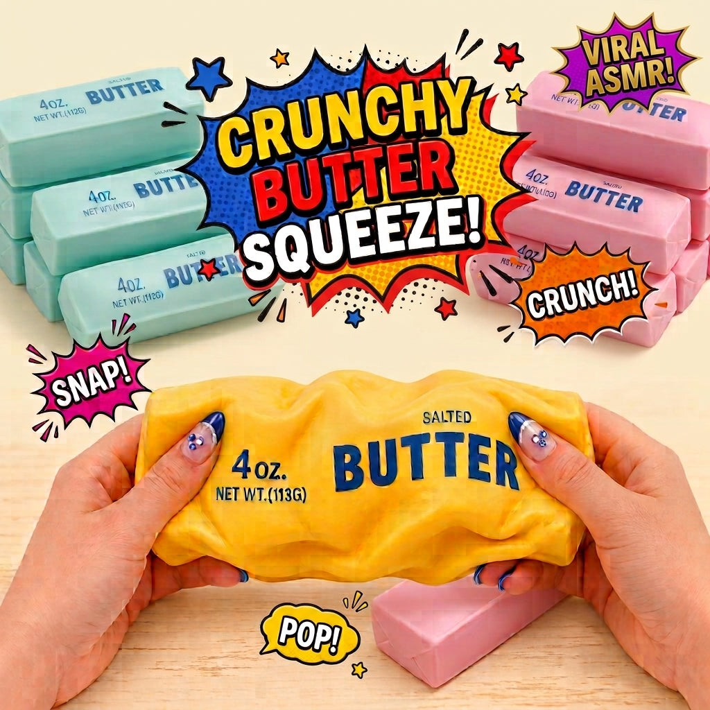 Preorder: Crunchy Butter Squeeze ASMR Squishy Stress Relief Fidget Toy